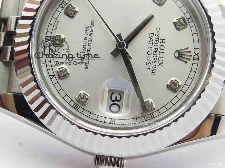 MiroTime 0326 DateJust II 41mm BP Maker Best Edition Silver Diamonds Dial On New Version Jubilee Bracelet A Reliable 3623